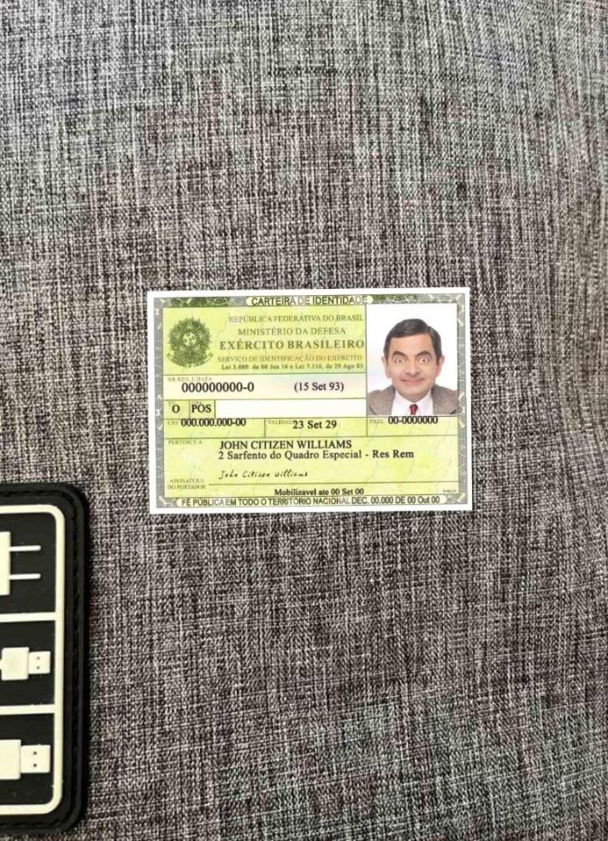 Realistic Brazil identity card photolook template